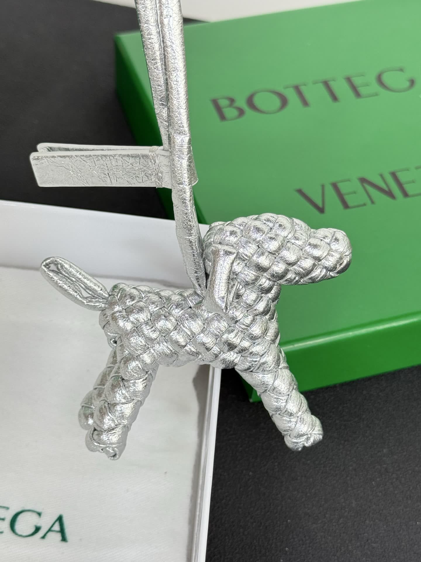 Bottega Veneta Silver Dog Charm